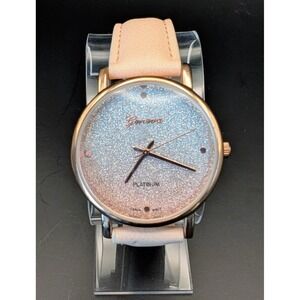 Glitter Dial Geneva Platinum Women's Watch NEW Battery